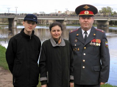 Игорь Викторович Кудрявцев с женой и сыном